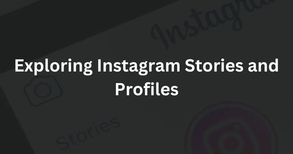 Exploring Instagram Stories and Profiles