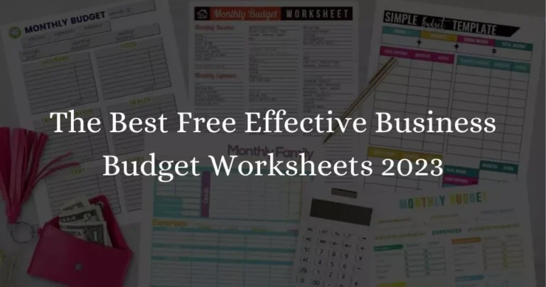 The Best Free Effective Business Budget Worksheets 2024